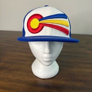 Askels Men’s Blue and White Snapback Hat state of Colorado EUC